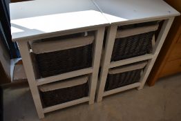 Two modern basket storage sets