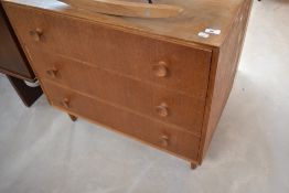 A vintage Golden oak bedroom chest, Gomme style, width approx. 76cm