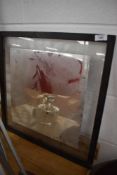 A modern black framed mirror in the vintage style, approx. 49 x 49cm