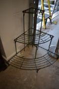A metal plant stand