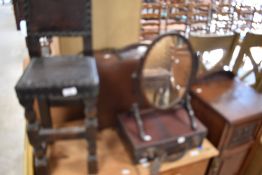 An interesting 19th Century high back childs chair (possibly correction chair?) with studded leather