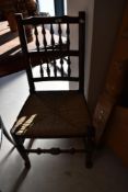 A 19th Century spindle back dining chair