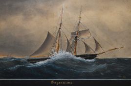 Joseph Loy (act. 1860-75, British), oil painting, 'Eugenie, 1864', a maritime study, signed to the