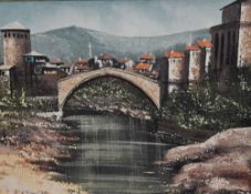 S.A. Smith Barrow (20th Century), acrylic on board, 'Autumn Falls', signed to the lower right,