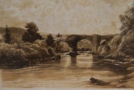 After Frederick Christian Lewis (1779-1856, British), prints, Twelve sepia coloured prints of