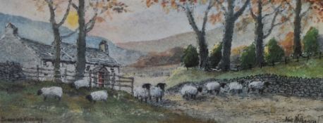 After Norma Nelson (20th Century), coloured print, 'Dobcross Square - Saddleworth', signed in pencil