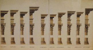 20th Century, coloured print, 'The Soane Office - Corinthian orders', framed, mounted, and under a