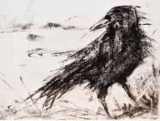 20th Century, print, A crow, signed indistinctly to the lower left, limited edition 35/100,