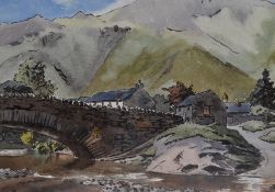 *Local Interest - K.M. Anderson (20th Century), watercolour, A Lake District view, possibly