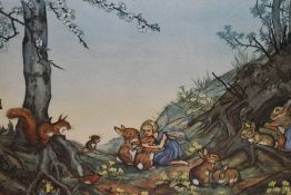 After Molly Brett (1902-1990, British), coloured prints, Two illustrations - 'Goodnight Time' and '