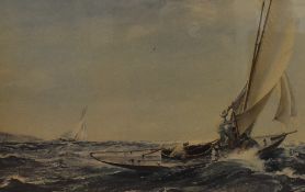 After Montague Dawson (1890-1973, British), coloured print, 'A Winning Tack', framed, measuring 45cm
