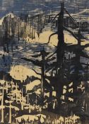 Ellen Nathan Singer (20th Century, American), screen print, 'Mountain Pines', signed and dated '