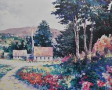 After Alex Perez (b.1946, Chilean), seriolithograph, 'The Chapel', signed to the lower right, framed