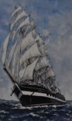 After Brian Davidson (20th Century), coloured print, 'Tall Ships 1992', of maritime interest,