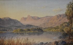 *Local Interest - William Taylor Longmire (1841-1914, British), watercolour, The Langdale Pikes from