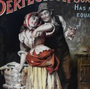 A reproduction advertising print for 'Perfection Soap', framed and under glass, measuring 40cm x