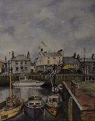Peter Busfield (20th Century), watercolour, 'Glasson Dock', framed, mounted, and under glass,