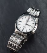 A Seiko 5 7S26 automatic wrist watch having baton and Arabic numeral dial with date aperture to