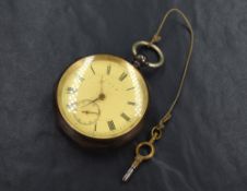 A Victorian 'W.T.B' silver key wound open face pocket watch, the white dial having Roman numeral