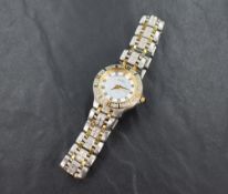 A Citizen Eco-Drive wristwatch, the mother-of-pearl dial with diamond 5 minute marker with a diamond