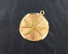 An 18ct gold Maltese cross medallion pendant, approximately 4cm including loop, 11.5g