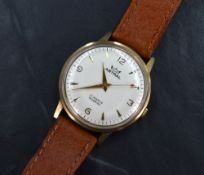 A gent's 9ct gold Smiths Astral manual wrist watch having Arabic quarter numerals, baton markers and