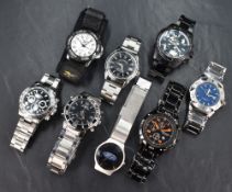A selection of gent's wrist watches including Curren, Wende, Reebok, Schaffer, Ford & Dunlop