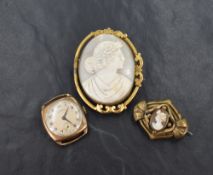 A gent's vintage 9ct rose gold watch by Rotary, no strap and not working, approx 15.5g gross, and