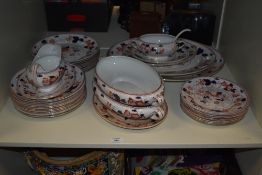 A selection of 19th Century Davenport tableware in the 'Antique Fruit and Flowers' pattern, to