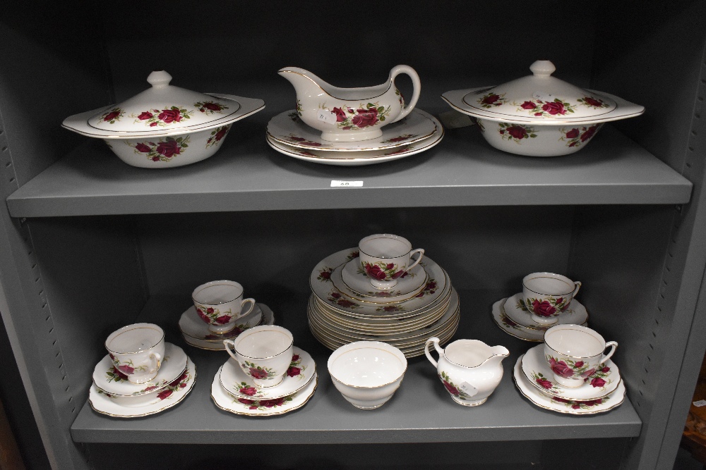 A selection of 20th Century Colclough Amoretta patterned tableware, including lidded tureens,