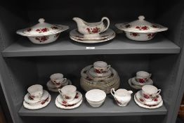 A selection of 20th Century Colclough Amoretta patterned tableware, including lidded tureens,