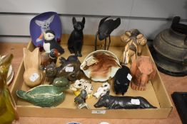 A selection of 20th Century animal studies, to include a Sylvac rabbit, a glazed pottery duck on