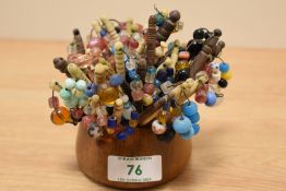 A collection of lace making bobbins