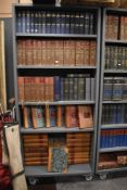 A large selection of leather and cloth bound books, including The All England Law Reports,