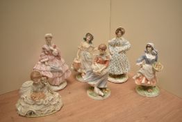 Six Royal Worcester limited edition fine bone china figurines comprising 'Safe at Last' number