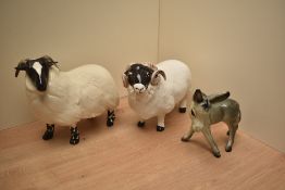 Two David Sharp Bayer porcelain ram studies with appropriate markings to underside, sold together