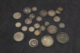 A collection of GB & World Coins comprising Silver 1843 Four Pence (Groat), 1887 & 1897 Shilling,