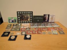 A collection of modern Crowns and similar Cupro Nickel Coins including 1967 Gibraltar x9, 1968 &