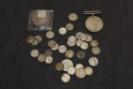 A small collection of GB Silver Coins, 1889 Queen Victoria Jubilee Head Crown, weight 28g, pre