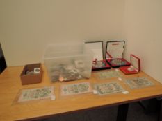 A box of GB and World Coins, GB Queen Victoria to Queen Elizabeth II, Five Pounds and 50P Coins