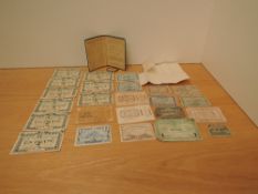 A collection of mainly 1920's French Paper Money, 20 Centimes, 50 Centimes, Un Franc, 1 Franc etc,
