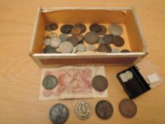A collection of GB & World Coins including GB 1797 Cartwheel Penny, 1853 & 1854 Penny, 1933 & 1936