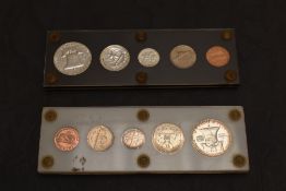 Two US Five Coin Proof Sets, 1960 & 1962, Half Dollar, Quarter Dollar, One Dime, Five Cents & One