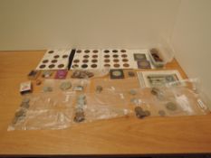 A collection of GB and World Coins including GB Silver, five Threepences dated 1883, 1902, 1906,