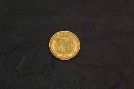 A 1887 Queen Victoria Gold Half Sovereign, Shield Back, Jubilee Head, Royal Mint
