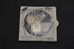 A 1892 Queen Victoria Silver Four Coin Maundy Set, 1,2.3 & 4, all Jubilee Heads