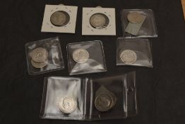 Eleven GB Silver Shillings, Queen Victoria 1887, 1897 (holed), 1900, George V 1914, 1915 x2, 1916 x4