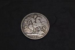 A 1890 Queen Victoria Silver Crown, Jubilee Head, worn condition