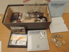 A collection of modern Coins including Five Pounds x1, Two Pounds x4 & 50P Coins 1994 x4 and 1998,
