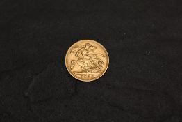 A 1894 Queen Victoria Gold Half Sovereign, George & Dragon, Old Head, Royal Mint
